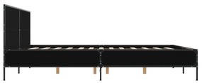 vidaXL Πλαίσιο Κρεβατιού Μαύρο 180 x 200 εκ. Επεξ. Ξύλο &amp; Μέταλλο