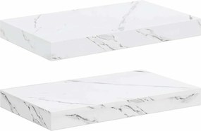 vidaXL Ράφι Τοίχου Επιτοίχιο 2 pcs Λευκό Μάρμαρο 40 x 23,5 x 4 εκ