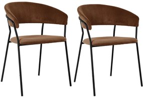 Καρέκλες Belle Καφέ Σετ 2 Τεμάχια 57x54x77,5 εκ. - Καφέ