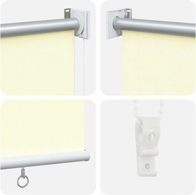 vidaXL Ρολό Κουρτίνα UV Προστασία Κρεμ 80 x 140 cm Πολυεστέρας
