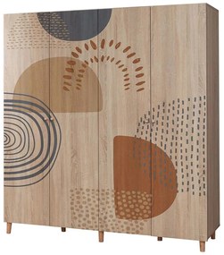 Ντουλάπα Παιδική Τετράφυλλη Loni 869VEL8699 180x52x192cm Multi Four Door