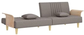 Καναπές Κρεβάτι με Μπράτσα Taupe Υφασμάτινος - Μπεζ-Γκρι