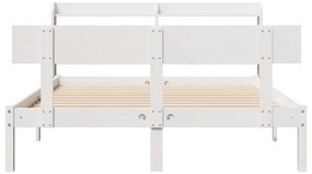 vidaXL Σκελετός Κρεβ. Χωρίς Στρώμα Λευκό 140x190 εκ Μασίφ Πεύκο