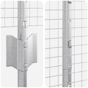 vidaXL Φράχτης Welded Wire  με 22 Υ Posts Ασημί 1.4x25 μ Χάλυβας