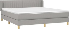 vidaXL Κρεβάτι Boxspring με Στρώμα Αν. Πράσινο 160x200εκ Υφασμάτινο