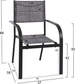 ΣΕΤ ΤΡΑΠΕΖΑΡΙΑΣ 7 ΤΜΧ ΤΡΑΠΕΖΙ ΓΚΡΙ 150X90 ΚΑΙ ΠΟΛΥΘΡΟΝΑ TEXTLINE ΓΚΡΙ HM11532.01