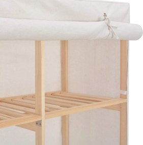 vidaXL Ντουλάπα Λευκή 200 x 40 x 170 εκ. Υφασμάτινη