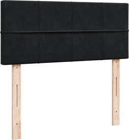 vidaXL Κρεβάτι Boxspring με Στρώμα Μαύρο 120x190 εκ. Βελούδινο
