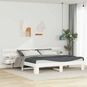 vidaXL Σκελετός Κρεβατιού με συρτάρι Λευκό 180 x 200 cm ξύλο
