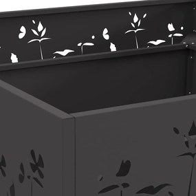 vidaXL Φωτιά Μαύρο 80 x 80 x 30 cm Ατσάλι