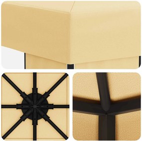 vidaXL Κιόσκι 3 x 3 m Κρεμ Πολυεστέρας και Χάλυβας 190 gsm