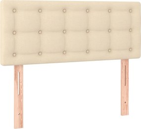 vidaXL Κρεβάτι Boxspring με Στρώμα Κρεμ 100 x 200 εκ. Υφασμάτινο