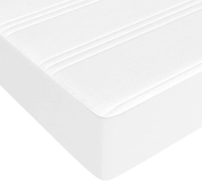 Στρώμα με Pocket Springs Λευκό 100x200x20 εκ. Συνθετικό Δέρμα - Λευκό