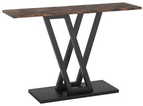 Κονσόλα Wirmo pakoworld καρυδί-μαύρο μέταλλο 110x30x80εκ