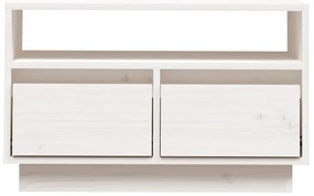 vidaXL Έπιπλο Τηλεόρασης Λευκό 60 x 35 x 37 εκ. από Μασίφ Ξύλο Πεύκου
