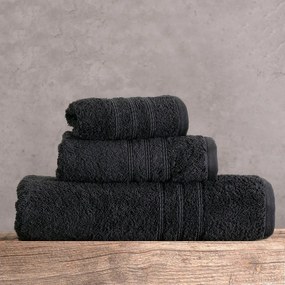 Πετσέτα Aria Black Ρυθμός Body 75x150cm 100% Cotton Foam