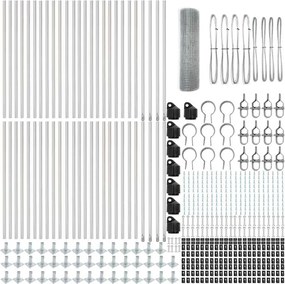 vidaXL Στύλος Περιφράξεων Ασημί 100 x 1 μ (19 x 19 mm πλέγμα) Ατσάλι