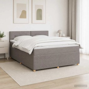 vidaXL Κρεβάτι box spring με στρώμα Taupe 180 x 200 cm Ύφασμα