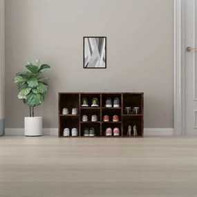 vidaXL Παπουτσοθήκη Καπνιστή Δρυς 103x30x54,5 εκ. Επεξεργασμένο Ξύλο
