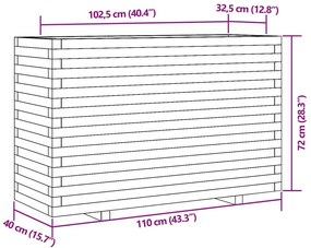 Ζαρντινιέρα Κήπου 110x40x72 εκ. από Μασίφ Ξύλο Ψευδοτσούγκας - Καφέ