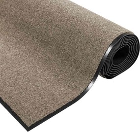 vidaXL Χαλάκι Εξώπορτας Μπεζ και Μαύρο 90 x 150 cm 100% Πολυαμίδιο