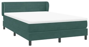 Κρεβάτι Boxspring με Στρώμα Σκούρο Πράσινο 160x210εκ. Βελούδινο - Πράσινο