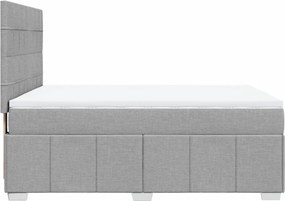 vidaXL Κρεβάτι Boxspring με Στρώμα Αν. Πράσινο 160x200εκ Υφασμάτινο