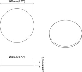 vidaXL Αυτοκόλλητο 2 pcs Λευκό Ø 20 x 0,5 mm Χαρτί