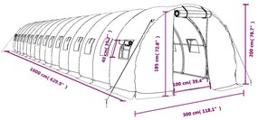 ΘΕΡΜΟΚΗΠΙΟ ΠΡΑΣΙΝΟ 48 Μ² 16 X 3 X 2 Μ. ΜΕ ΑΤΣΑΛΙΝΟ ΠΛΑΙΣΙΟ 3188045