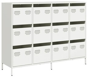 vidaXL Sideboard Λευκό 135x39x103,5 cm Ατσάλι ψυχρής έλασης