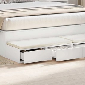 vidaXL Συρτάρια κρεβατιού με συρτάρι Λευκό 135 x 36.5 x 16.5 εκ