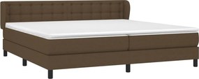 vidaXL Κρεβάτι Boxspring με Στρώμα Σκούρο Καφέ 200x200 εκ. Υφασμάτινο