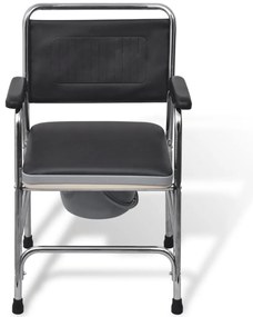 vidaXL Καρέκλα Τουαλέτα Μαύρη Ατσάλινη