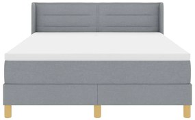 vidaXL Κρεβάτι Box Spring με Στρώμα σε Γκρι Ανοικτό, 160 x 200 cm, από ύφασμα.