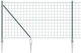 vidaXL Euro Fence με 7 Στηρίγματα 1.2x10 μ Γαλβανισμένο Χάλυβα Πράσινο