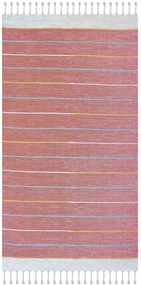 Καλοκαιρινό χαλί βαμβακερό χειροποίητο Ribella 400 red 070 x 140