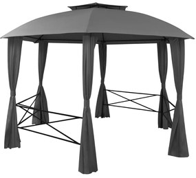 vidaXL Κιόσκι Κήπου με Κουρτίνες Εξαγωνικό 360 x 265 εκ.
