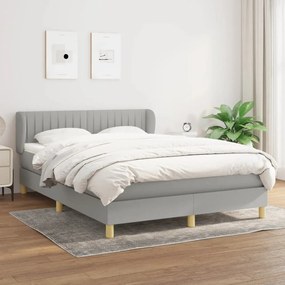 ΚΡΕΒΑΤΙ BOXSPRING ΜΕ ΣΤΡΩΜΑ ΑΝΟΙΧΤΟ ΓΚΡΙ 140X190 ΕΚ. ΥΦΑΣΜΑΤΙΝΟ 3126957