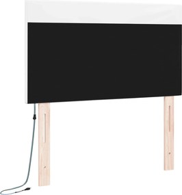 vidaXL LED κεφαλάρι Λευκό 100 cm Τεχνητό Δέρμα