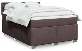 VidaXL Κρεβάτι Boxspring με Στρώμα Σκούρο Καφέ 140x200 εκ Υφασμάτινο