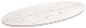 vidaXL Επιφάνεια Τραπεζιού Οβάλ Λευκή 100x50x2,5 εκ. Μασίφ Ξύλο Πεύκου