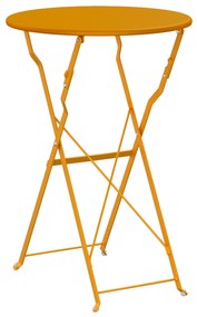 vidaXL Τραπέζι Bistro  Πτυσσόμενο Μουσταρδί Ø50x71 εκ. Κατασκευασμένο από Ατσάλι με επιστρώσεις σκόνης