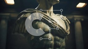 Intra Συλλεκτικό Ξύλινο Παζλ Plywood 4mm - Μαρμάρινη προτομή μυϊκής φιγούρας Σε Ξύλινο Κουτί - Διαστάσεις Puzzle: 10x10 cm – 25 κομμάτια