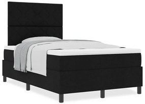 vidaXL Κρεβάτι με ελατήρια με στρώμα Μαύρο 120 x 190 cm ύφασμα