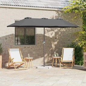vidaXL Ομπρέλα Κήπου Ανθρακί 380 x 196 x 235 εκ.