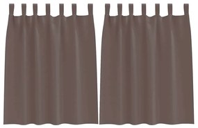 vidaXL Κουρτίνες 2 pcs Σκούρο καφέ Σκούρο καφέ Πολυεστέρας