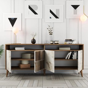 Κονσόλα Καρυδί / Λευκό GAFLIE 180x35x78