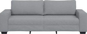 vidaXL Τριθέσιος Καναπές Ανοιχτό Γκρι 220x77x82 εκ. Ύφασμα