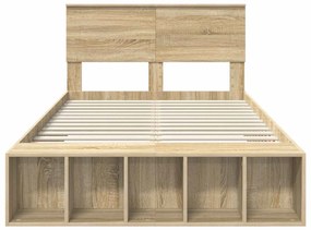 vidaXL Σκελετός Κρεβατιού Δρύς Sonoma 120 x 200 cm Επεξεργασμένο ξύλο