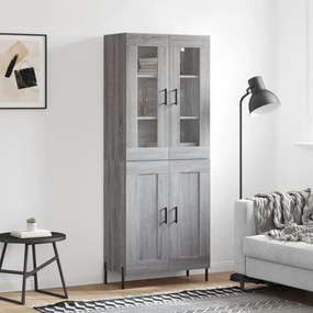 vidaXL Ντουλάπι Γκρι Sonoma 69,5 x 34 x 180 εκ. Επεξεργασμένο Ξύλο